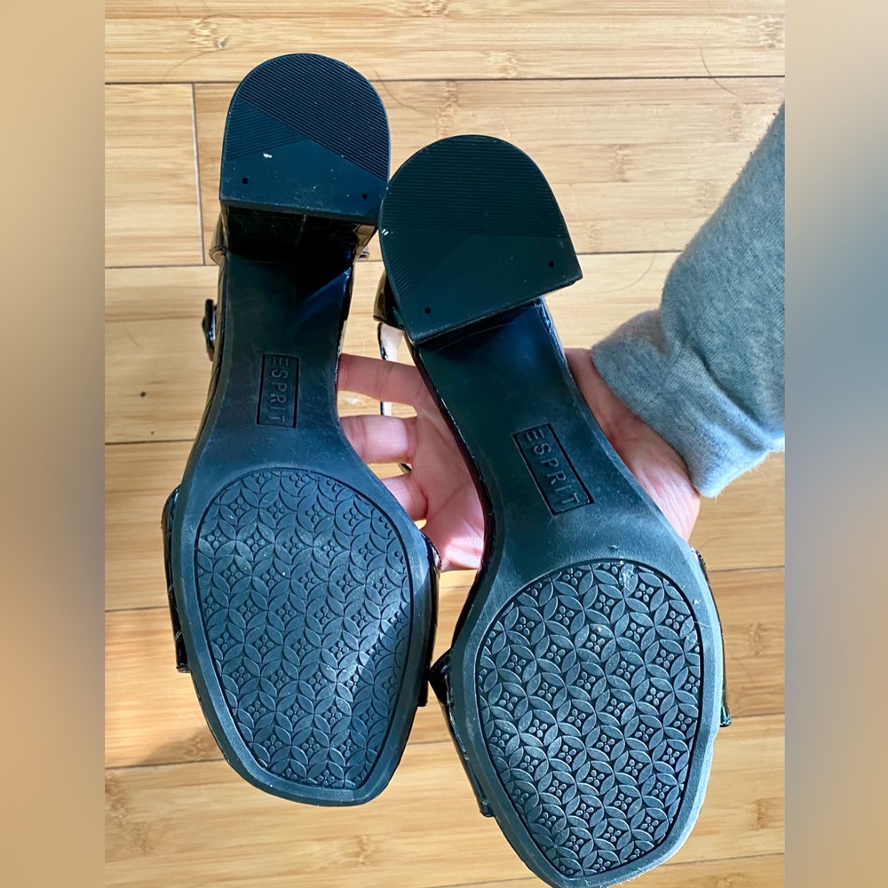 ESPRIT Black Sandals size 7.5M 2.5- 3inch heels - Picture 8 of 11